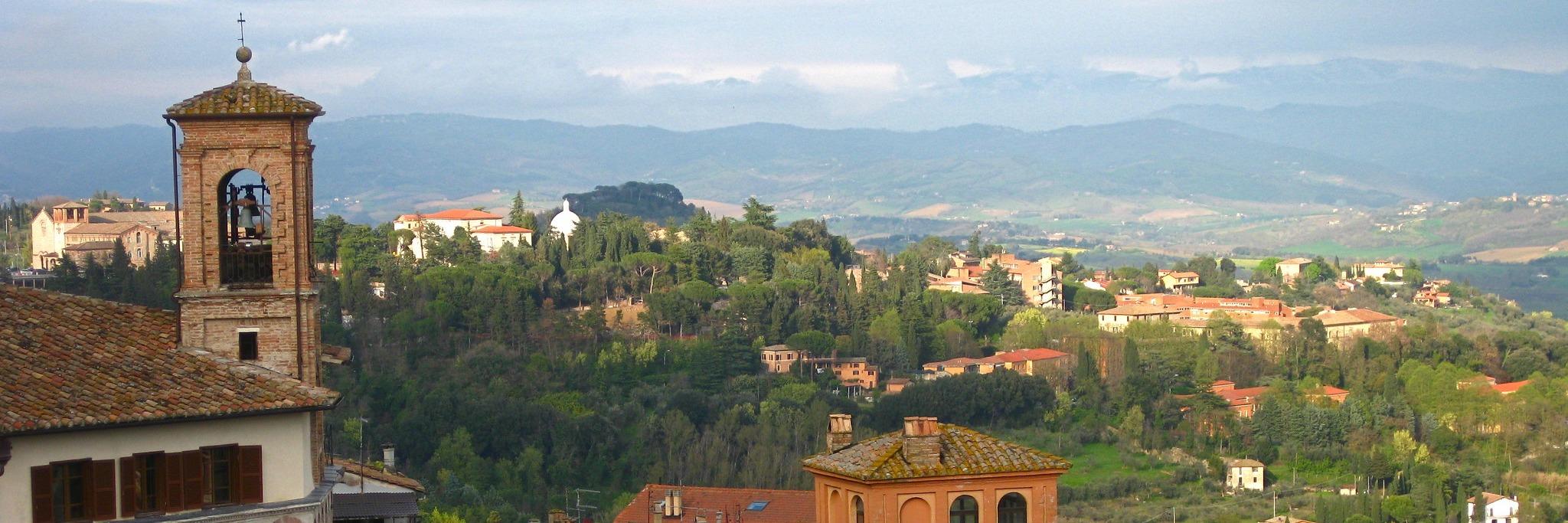 Landscape of a mountain village. 